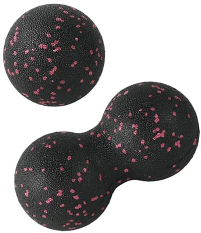 Bola de Masaje, 2 Piezas, Massage Balls para Rehabilitación, Bola de masaje de maní, Pelota de automasaje, Acupoint Juego de bolas de terapia de masaje físico, para alivio de puntos gatillo
