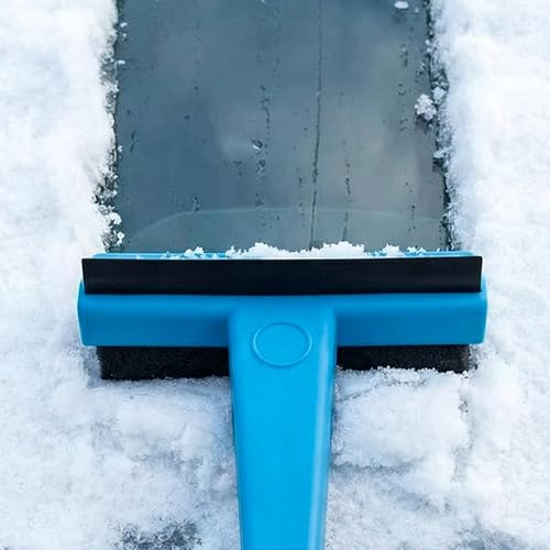 3 in 1 Ice Scraper for Car Windshield and Windows – Snow and Frost Remover with Squeegee Blade for Windscreen, Mirrors, Automotive Winter Car Cleaning Tool - Assorted Colours
