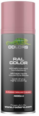 COLORS Sprühlack - 400ml Spraydose - Sprühfarbe für alle Oberflächen, Innen und Aussenbereich, Tolle Deckkraft | RAL3015 - Rosa Glanz