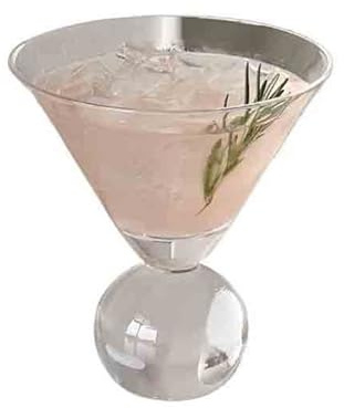 LJHFG63KUYT Verres Verre à cocktail en verre transparent fond sphérique, 250 ml (8,5 oz) pour jus