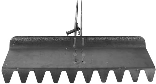 TOGEVAL Rastrello Livellatore da Esterno 40 Cm in Acciaio per Livellare Terreno Prato e Orto, Attrezzo per Rastrellare e Dissodare Cortili e Fattorie Accessorio per Motocoltivatore,