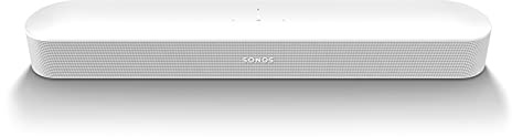 Sonos Beam Soundbar (2:a generationen) kompakt med Dolby Atmos och röststyrning - vit (renoverad)