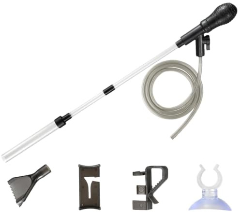 Aquarium Siphon Gravel CleanerPC+ABS+PVC | With Flow Restrictor Clip, Suction Cup Fit Below 60cm Fish Tank Water Changer,for Dirt Pond Reef Turtle Garden Fountain