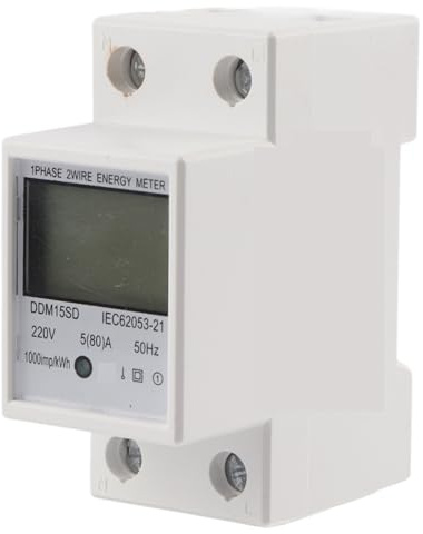 Compteur d'énergie à affichage numérique rétro-éclairé LCD 5-80A DDM15SD, monophasé, Rail Din, compteur d'énergie électronique KWh