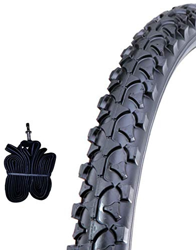 1 neumático + 1 Cámara de aire para MTB Bici Bicicleta Vial Bike City negro 26 x 1.95 (54 – 559)