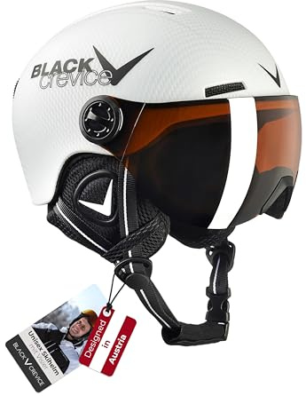 Black Crevice unisex ungdom barn visir hjälm leogang, White matt/Black, 52–54 cm, vit kolmatt/svart, XS