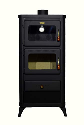 Wood Burning Stove with Oven. Heating Cooking Solid Fuel Stove. 12kw Heating Power