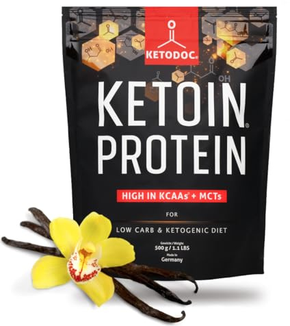 KETOIN - Das Eiweiß für Keto - ketogenes Proteinkonzentrat für Ketose - Proteinshake für verschiedene Diäten und als Ergänzung zum Sport - mit KCAA & MCT - Vanille 500g