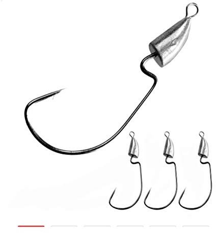 KKAAMYND 10pcs 10g 14g 7g 5 g Offset Worm Crochets en Acier Inoxydable Jig tête pêche hameçons sans Tabac Plomb tête Hameçon (Color : 10pcs 5g Hooks)