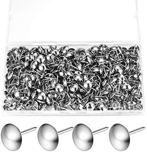 320 chiodi per tappezzeria, puntine decorative per mobili, antichi, disegni per sedie, tappeti, 11 x 17 mm (argento)