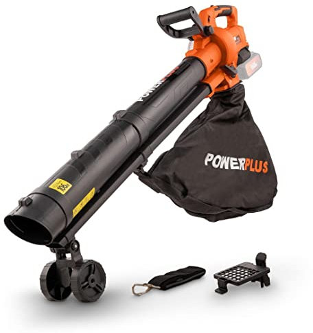 POWER plus Dual Power Akku-Laubbläser POWDPG75270-40 V Akku-Laubbläser, 3-in-1: Häckseln, Blasen und Saugen, 210 km/h maximale Luftgeschwindigkeit, ohne Batterie und Ladegerät