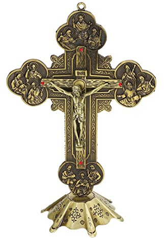 Dekorativ Jesus Kristus Krucifix Staty, Svart Harts, Religiös Figurin, Bordsdekoration