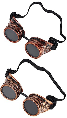MFUOE Cyber-Schutzbrille, viktorianisch, für Erwachsene, Steampunk, Gothic, Cosplay, Retro, Land, Halloween, Cosplay, Party, Kleidung, Zubehör, 2 Stück