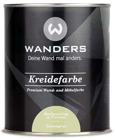 Wanders Shabby Chic - Vernice a gesso da 750 ml, colore: verde limone/giallo chiaro - Vernice per mobili da cucina e mobili senza fiocchi Chalk Paint, per legno e molto altro ancora, ad asciugatura