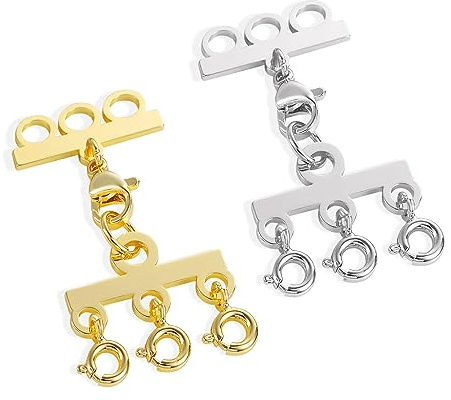 Silber Gold Layering Verschluss Geschichtete Halskettenverbinder DIY | Silber Gold Layering Verschluss Geschichtete Armbänder Halskettenverbinder Mehrsträngige Schmuck DIY Halskettenverschlüsse