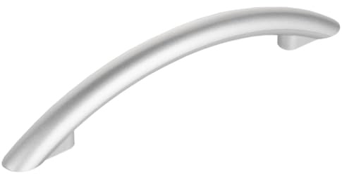 meblando.pl Möbelgriffe Set 10 Stück – Küchengriffe Silber Matt, 96 mm Lochabstand, Metall Schrankgriffe für Küchenschränke, Schubladen & Kleiderschrank, moderne bogenförmige Griffe