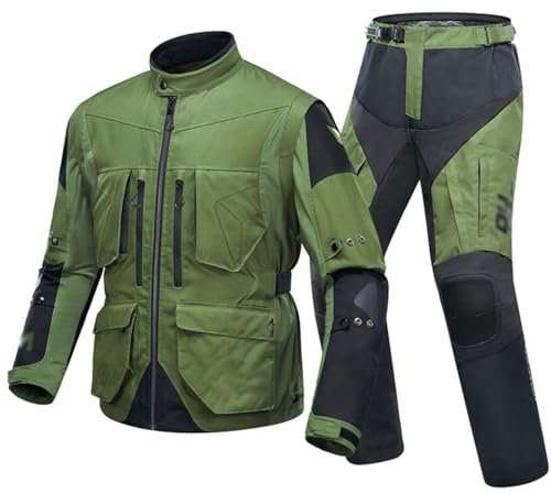 Kcolic Chaqueta De Moto/Textil Chaqueta Homologada, Chaqueta De Moto, Parka De Motociclista De Moda para Todas Las Estaciones para Hombre con Protector De Armadura, Mangas Extraíbles A,XL