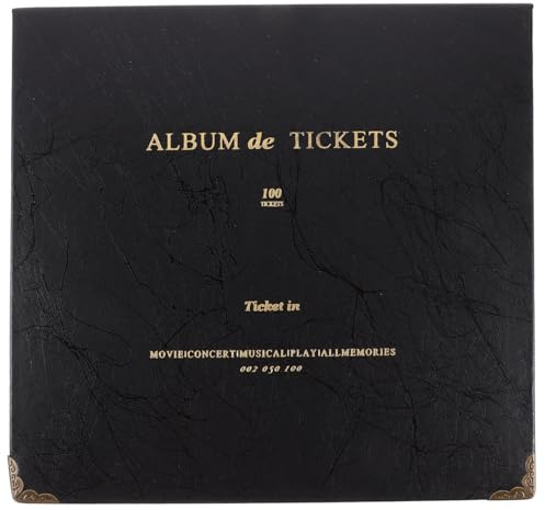 NUOBESTY Multifunktionales Ticket Aufbewahrungsbuch - Sammelalbum FüR Konzert-, Film-, Zug- Und Flugtickets, Kompaktes Erinnerungsbuch FüR Reisen Und Veranstaltungen, Schwarz