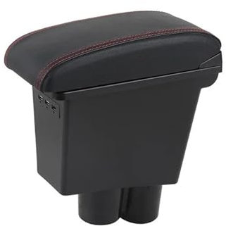 car interior decoration box Car Armrest Box Accessories Car Armrest With Usb Piece Strorage Box Car-styling Center Console For Suzuki Alto (Color : A-black red 3 usb)