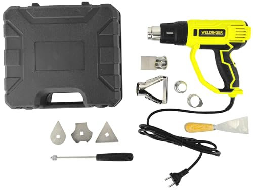 WELDINGER Heißluftpistole HG-1 2000 W, Digitaldisplay 60-600°C, 9-tlg. Set im Koffer