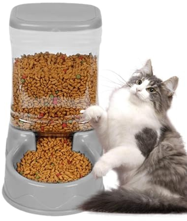 Comedero automático para Gatos de 320 g, dispensador de Alimentos y Agua para Perros y Gatos de Gran Capacidad con, comedero automático para Mascotas pequeñas a Medianas, Comida Conveniente