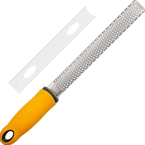 Lemon Zester & Cheese Grater,Stainless Steel Food Grater Slicer, for Ginger,Nutmeg,Garlic,Chocolate,Fruits Kitchen Tool(Red)