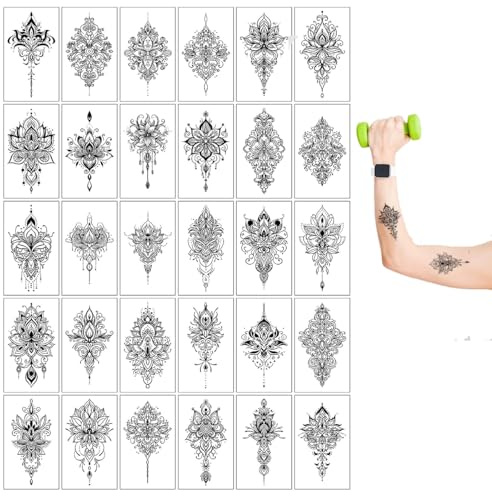 30 tatuaggi temporanei impermeabili per uomo e donna, tatuaggi temporanei, adatti sia a uomini che a donne, per adulti e adolescenti, per corpo, avambracci e schiena.