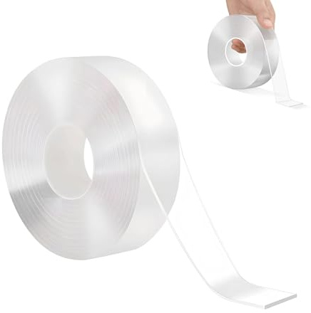 Anei Double Sided Tape Heavy Duty Waterproof Removable Reusable Clear Adhesive Extra Strong Double Sided Tape Removable Sticky Tapefor Pictures Clothes Carpets (3M x 2CM x 2MM)