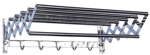 OWOHYG Stainless Steel Wall Mounted Towel Rail with Collapsible Design, Telescopic Storage Holder for Bathroom & Outdoor Use, 100cm/39.4inch,80cm/31.5inch