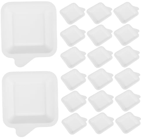 VERDANVERSE 100 Piezas Platos Cuadrados Desechables de Pulpa de Caña de Azúcar Resistentes y Gruesos para Cumpleaños Barbacoas y Catering Platos para Tortas y Aperitivos