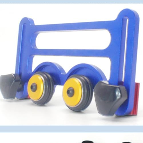 Pince à rouleau de scie de table pour travail du bois avec cadre en alliage d'aluminium et roues en caoutchouc flexible conçue pour une alimentation fluide et la prévention des rebonds (rouge)