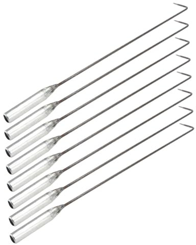 PAMINGONO 8pcs Long Handle Steel Fire Hooks Ash Cleaning Tools for Heating Stove and Barbecue Grill Accessories, 40cm Fire Poker Set for Indoor Outdoor Fireplace Maintenance