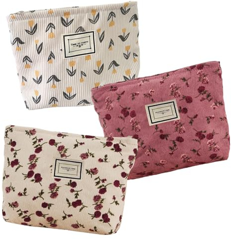 MLPKOI 3 Pcs Trousse de Toilette Voyage, Ttrousse Maquillage Femme, Pochette Trousse de Maquillagee, Cosmétiques à Glissière Portable, Cosmétique à Glissière, Trousses de Maquillage pour Femme (Set2)