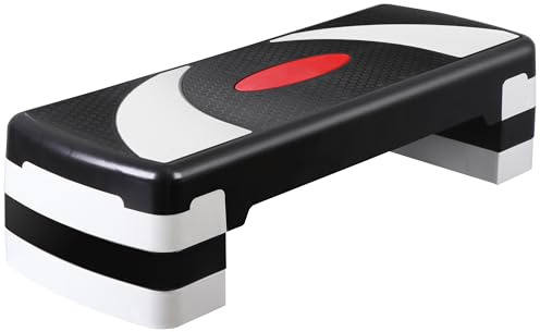 Smartxchoices 30'' Aerobics Stepper Workout Step Platform with 4 - 6 - 8 Adjustable Risers, Fitness Exercise Workout Trainer,Non-slip Step Platform for Cardio, Core, Strength Training,Home Gym
