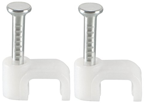 sourcing map Flache Kabelschellen, Koaxialklemmen, 5 mm, Weiß, 200 Stück