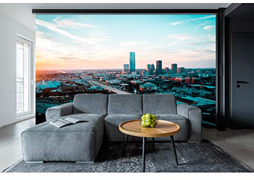 Oedim Fotomural Vinilo para Pared Vistas de la Ciudad al Atardecer | Fotomural para Paredes | Mural | Vinilo Decorativo | Varias Medidas 200 x 150 cm | Decoración comedores, Salones, Habitaciones...