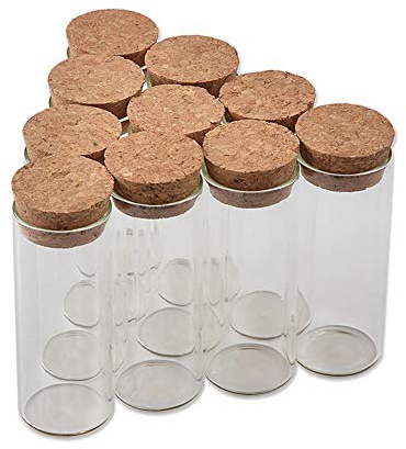 100pcs 25ml Bouteille Tube en Verre Transparent Avec Bouchon en liège, Verre Neutre Pouvant Accueillir Une variété de Petites Choses (100, 25ml)