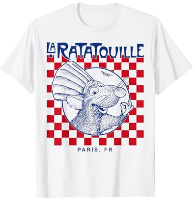 Disney Pixar Ratatouille Remy Paris Checkerboard T-Shirt