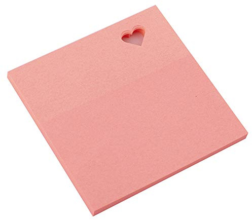 smart by Leviatan Smart 110536 Notizzettel klebend Sticky Notes selbstklebend Haftnotizen 75x75mm 50 Blatt Herz