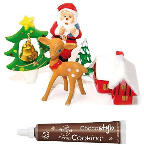 Décoration pour gâteaux de Noël + Stylo chocolat