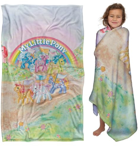 Trevco My Little Pony Retro Classic Ponies Silky Touch Super Soft Throw Blanket 36 x 58