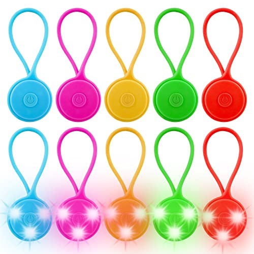 Lot de 10 cartables à LED clignotantes - Réflecteurs LED - Pour enfants - Réflecteurs de lumière de sécurité - Étanche - Pour la course, le jogging, la randonnée