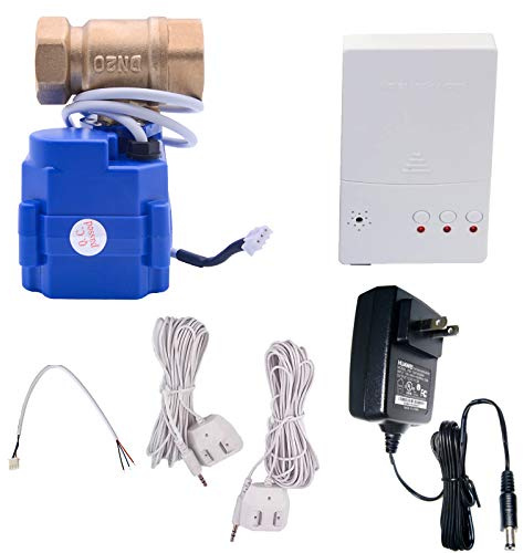 E-SDS Water Leak Detector with Shutoff Valve Sounds Alarm, Automatic Water Leak Shut Off Valve System for Pipes 3/4 NPT, Flood Prevention for Laundry,Water Heaters and More