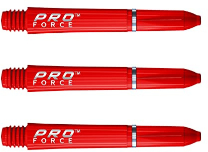 WINMAU Pro-Force Red Short Nylon Ring Grip Dart Stems - 1 Set per Pack (3 shafts in total)