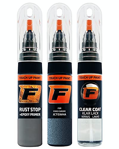 FIRANTO Kit de Pintura de Retoque Coche para Ford JCTEWHA Chrome Blue, Set de Reparación de Rayones y Arañazos Incluye 15 ml Bolígrafo para Retocar Pintura Coche, Primer y Barniz