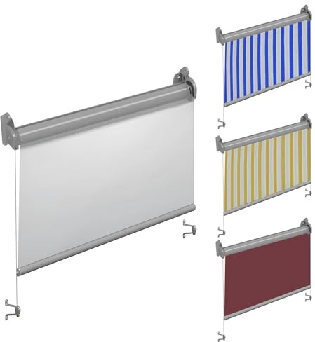 Tenda a Rullo per Esterno a Scorrimento con Aste di Acciaio Laterali, Tenda da Sole in PVC o Tempotest Parà, Colori e Misure Personalizzabili (ALTEZZA DA 251 CM A 300 CM, LARGHEZZA DA 241 CM A 300 CM)