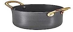 Genware Mini cazuela de aluminio de 4 x 2 pulgadas, 11 x 7 cm, paquete de 6
