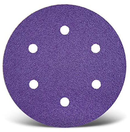 MENZER Titanium HD Klett-Schleifscheiben, 150 mm, 6-Loch, f. Exzenterschleifer, Keramik-Mix (50 Stk.) K120