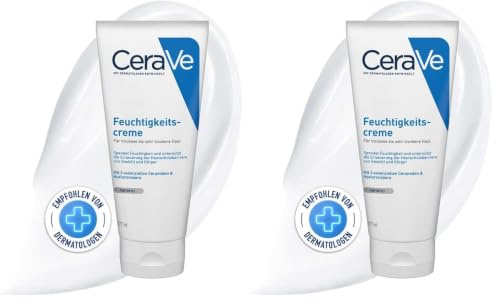 CeraVe Feuchtigkeitscreme für Körper und Gesicht, Creme für trockene bis sehr trockene Haut, Mit Hyaluron und 3 essenziellen Ceramiden, 1 x 177ml