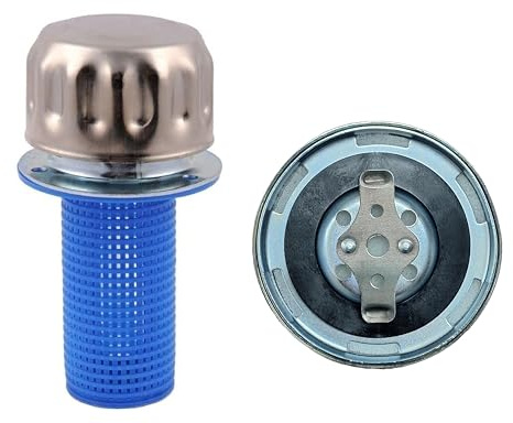 ÜREL Tappo Serbatoio Olio Idraulico in Metallo – Sfiato e Riempimento per Olio e Carburante (con Filtro, Chiusura a Baionetta, Acciaio Inossidabile 304 (18/10), Guarnizione Antistrappo)